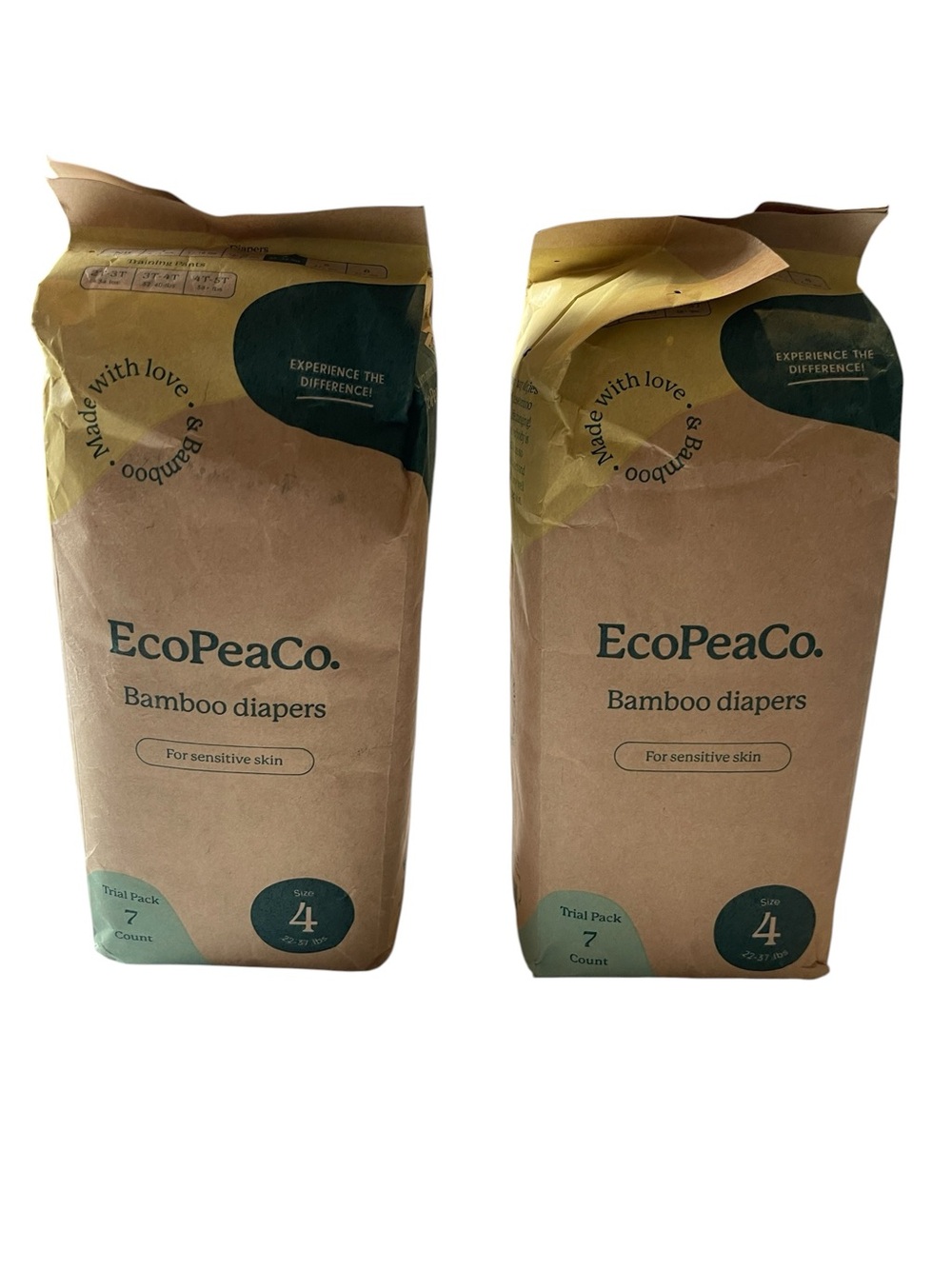 EcoPeaCo Bamboo Diapers For Sensitive Skin Size 4  (22-37 LBS)